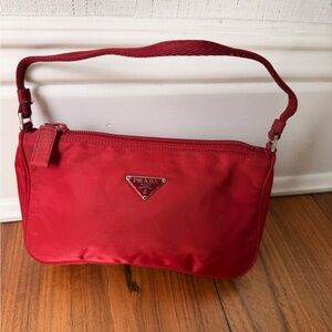 Prada Red Nylon Shoulder Bag